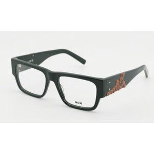 MCM Rectangular Green RX Eyeglasses With Tan Crossbody Pouch New